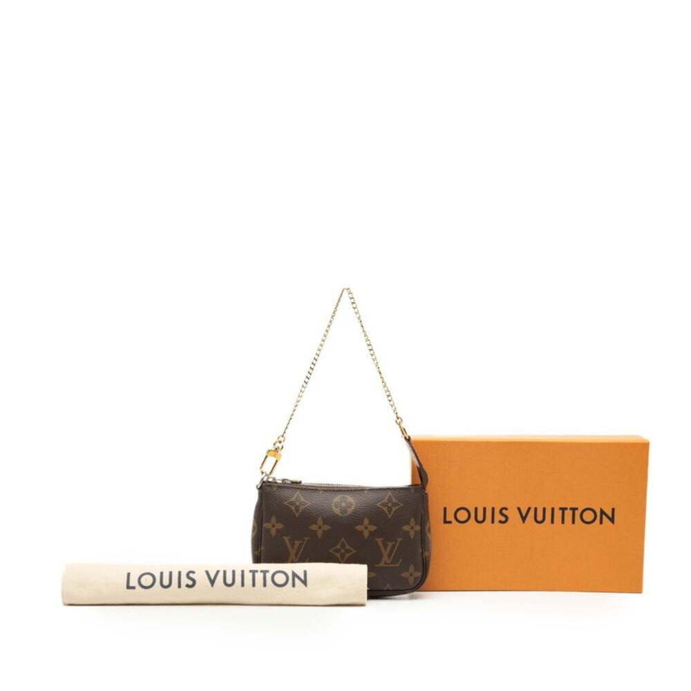 LOUIS VUITTON Brown Monogram Leather Pochette Pouch - Picture 7 of 7
